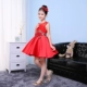 Ngày thiếu nhi Trang phục thiếu nhi Váy công chúa Hoa Catwalk Show Red Girl Performance Host Dress Tutu Spring