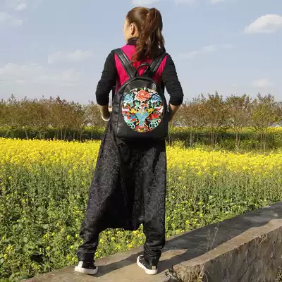 Cloud decoration totem original design Women's shoulder bag Ethnic style embroidered portable travel backpack
