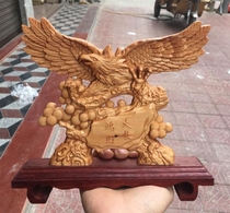 Cliff Berly Yellow Poplar Wood Carving Grand Exhibition Macro Picture Eagle Swing Piece Opening Gifts Jo Relocating to the Lilly Office Trick Decorations