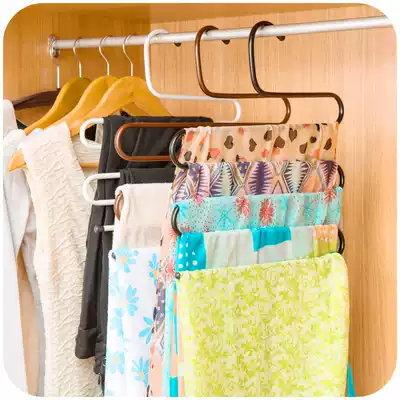 Multi-function magic pants rack Wrought iron S-type multi-layer pants rack Pants hanger Wardrobe storage pants hanger pants clip
