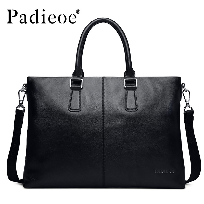 Leather handbag men's soft leather bag bag bag bag soil Business Leisure official document middle-aged large capacity computer shoulder bag