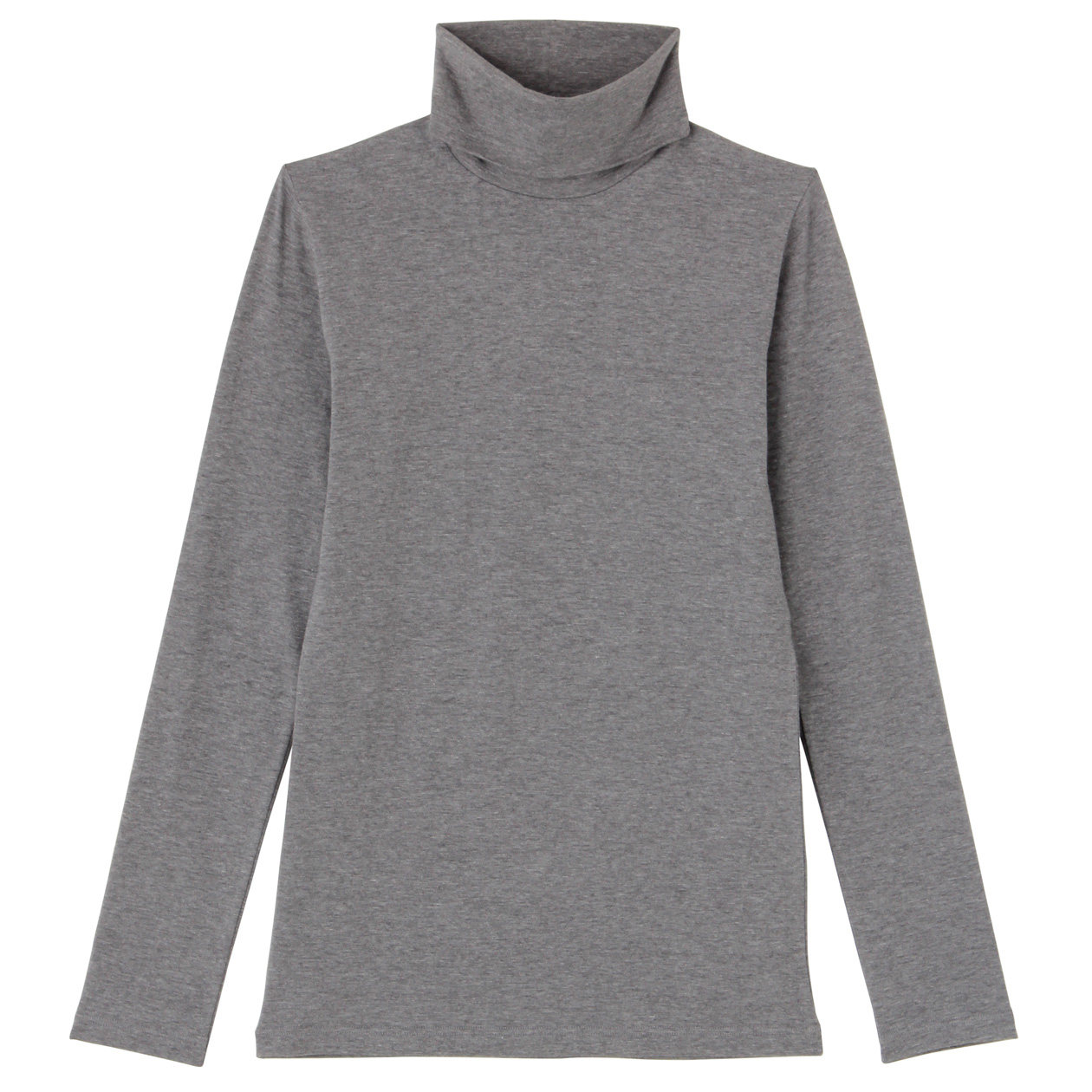 无印良品MUJI 女式 棉羊毛弹力__温暖高领长袖衬衫