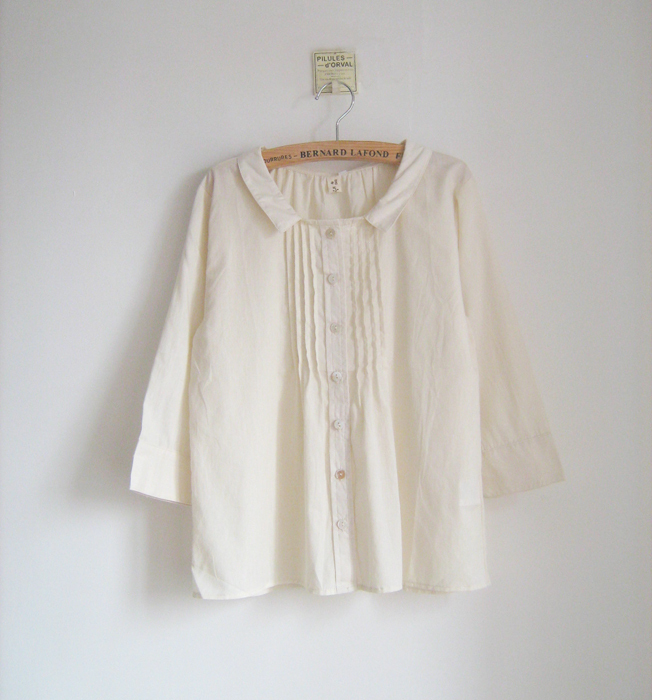 Mansenhuo Japanese Forest-Style Literary and Artistic Fresh Mori Girl Japanese Retro Peter Pan Doll Collar Cotton Shirt