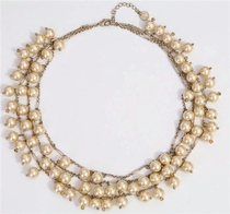 (LZW-316)Vintage antique American T brand marking faux pearl fashionable necklace