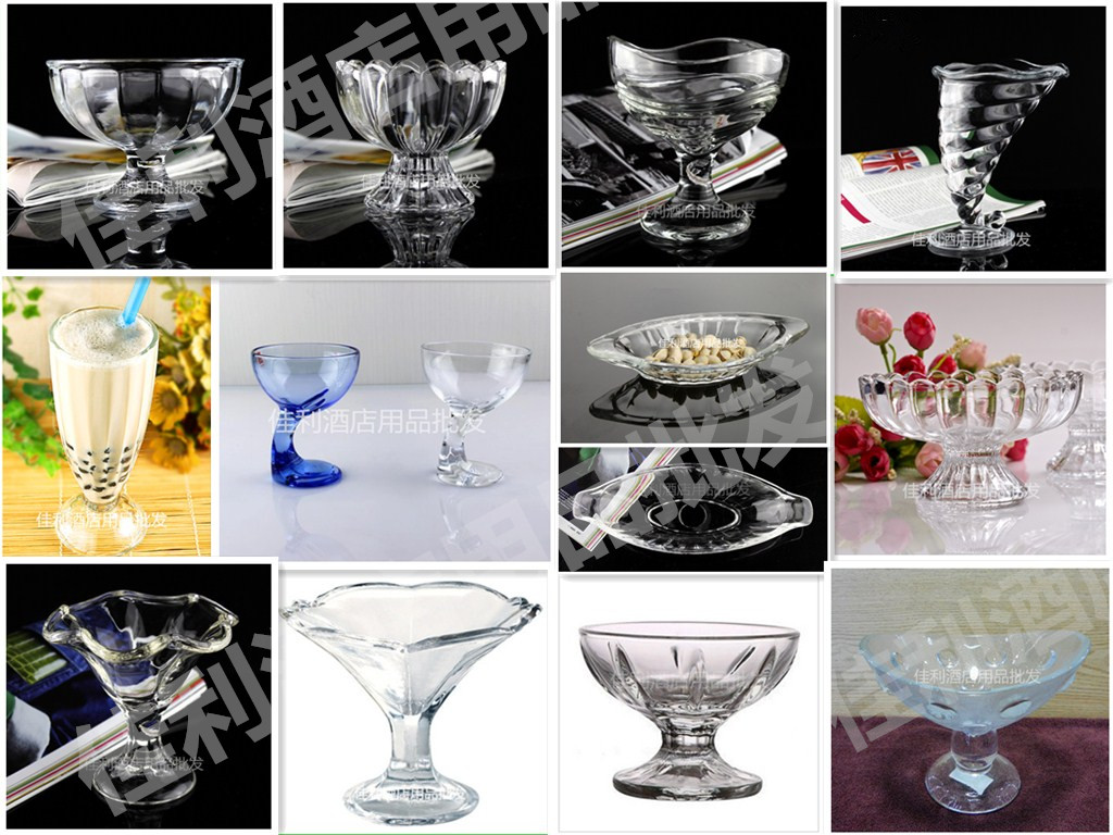 Glass ice cream cup ice cream cup large high-footed sand ice cup creative dessert cup transparent glass ice cream cup
