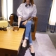 2021 mùa thu mới Hàn Quốc Dongdaemun của phụ nữ áo ba phần tư thêu ve áo sơ mi rời áo sơ mi bông nữ - Áo sơ mi