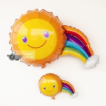 Mega Laughs Face Flowers Rainbow Cartoon Aluminum Foil Balloon Small Number Cartoon Aluminum Film Balloon Nursery Holiday Decorations