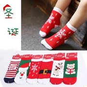 Mùa đông dày trẻ em vớ ông già Noel Quà tặng năm mới vớ cotton đỏ cho bé lễ hội vớ trẻ em 1-3-8 tuổi