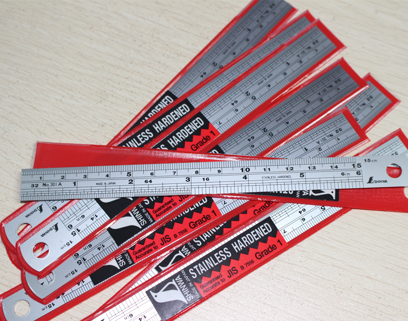 Japanese Penguin SHINWA Affinity H301A Male Imperial 150mm steel ruler
