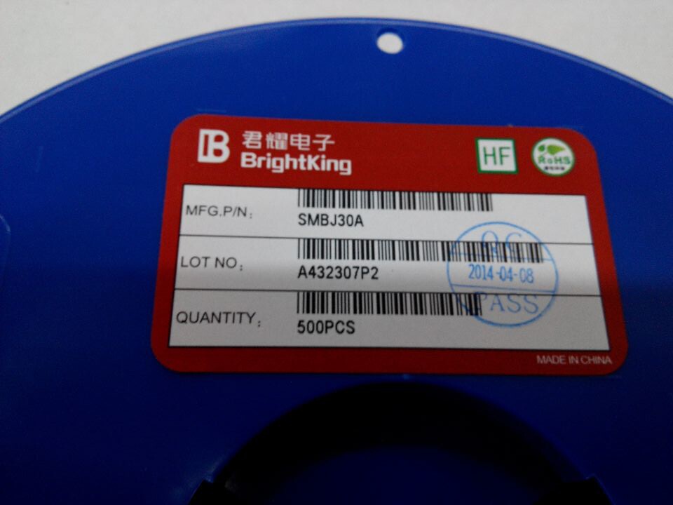 Taiwan Junyao SMBJ30A TVS patch transient diode 30V unidirectional 600W screen printing MK