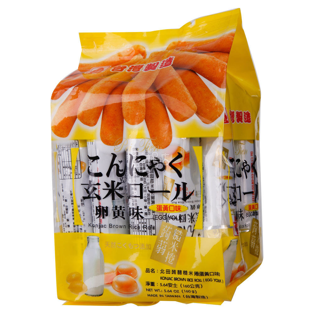 北田 蒟蒻糙米卷 蛋黄口味 160g