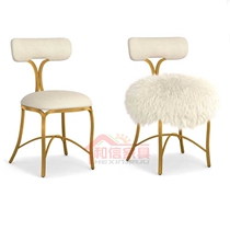Fashion gold design dining chair casual coffee chair desk back chair home modern minimalist hotel restaurant chair