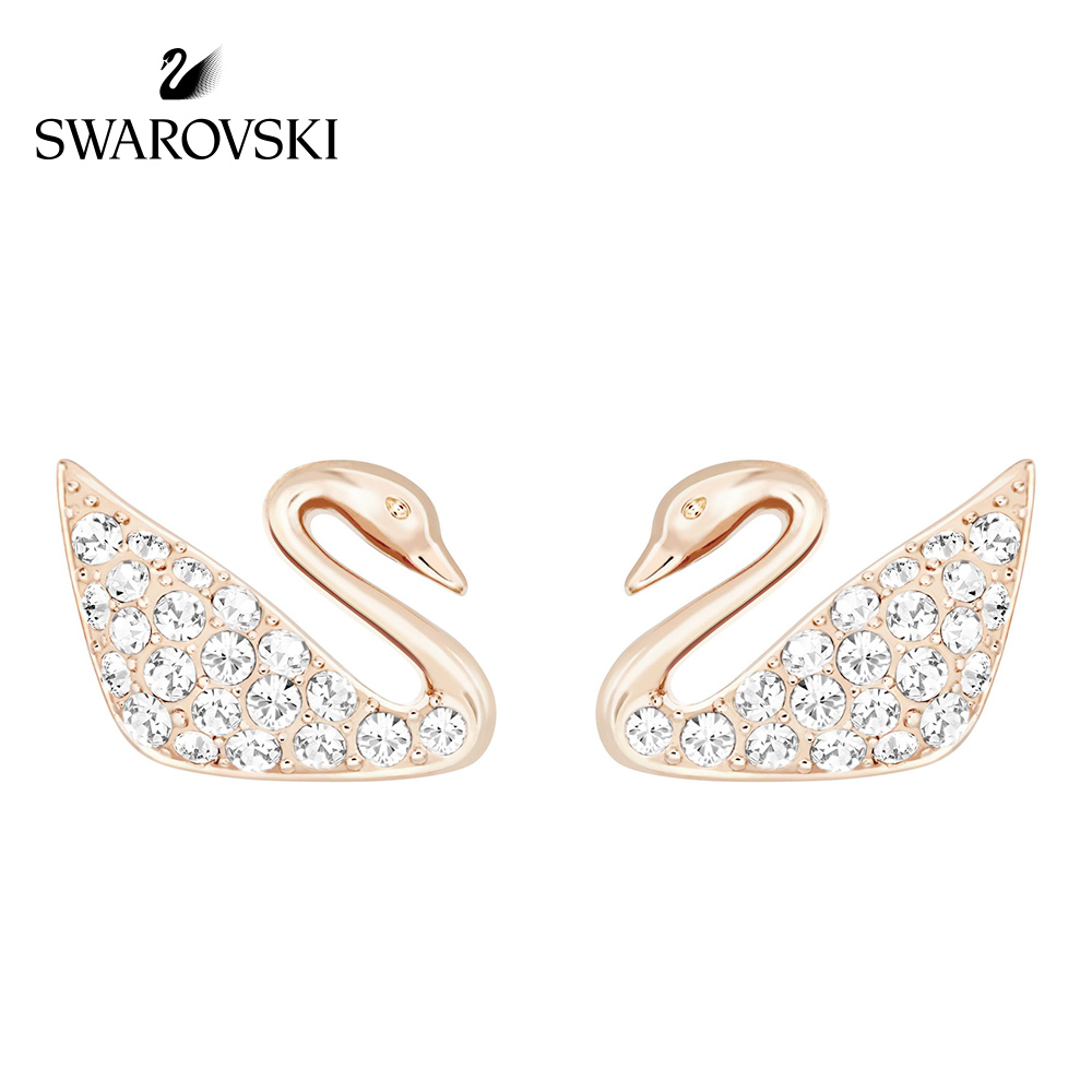 Swarovski Swan Stud Earrings European And American Simple Atmosphere Wild Women Swarovski Swan Stud Earrings European And American Simple Atmosphere Wild Women