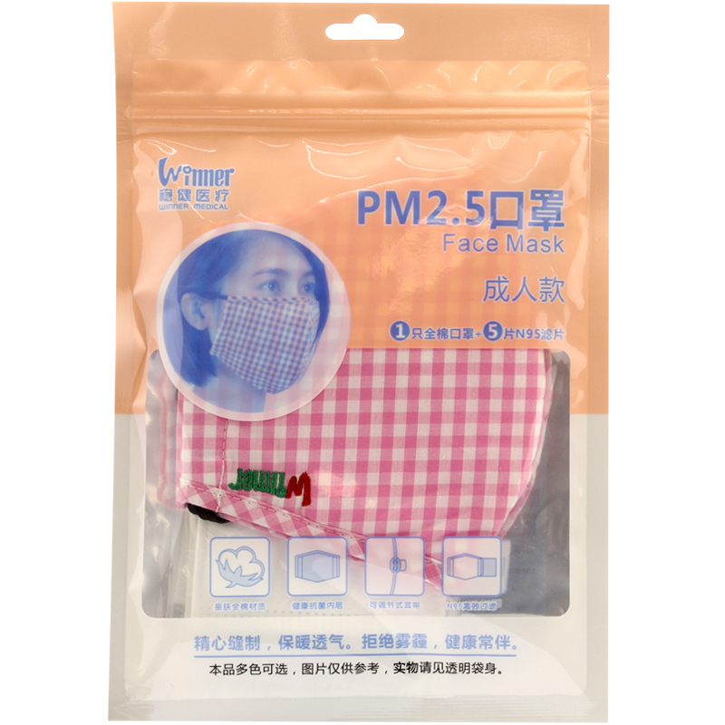 包邮 稳健 专业PM2.5口罩 1只全面口罩+5片N95滤片 成人款 防雾霾