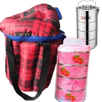 Large strap thickened insulation bag insulated bag handbox bag Bento bag round lunch box bag barrel enzyme barrel sleeve