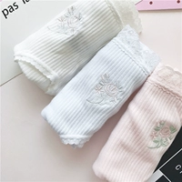 6 mảnh hoa và thêu cơ sở cotton quần short nữ tam giác đồ lót kích thước trung bình lớn eo quần short quan lot nu big size