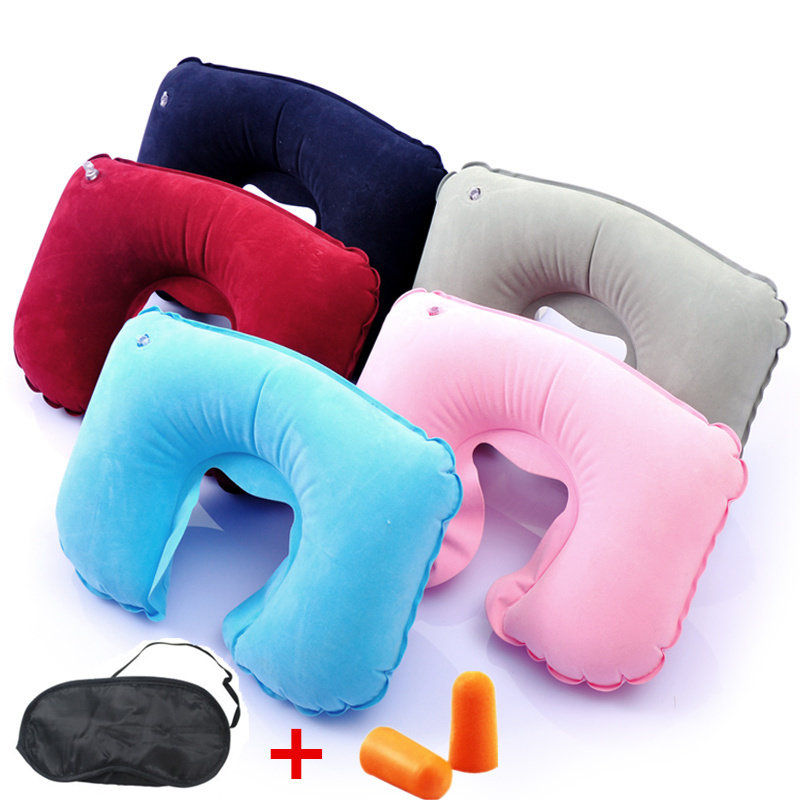 Outdoor Tourist U Type Pillow Inflatable Pillow U Shaped Portable Aircraft Protection Neck Pillow Travel Three Bao Neck Pillow Sleeping Pillow Travel Pillow