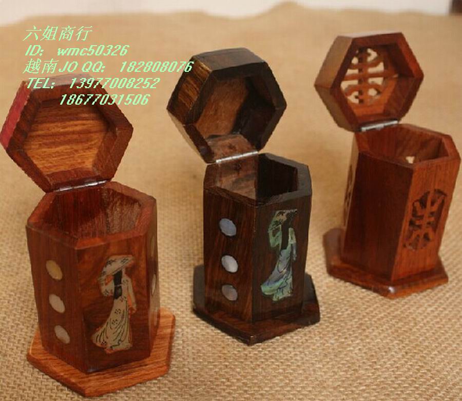 Wholesale Vietnam Red Wood Toothpick Box Retro Solid Wood Wooden Toothpicks Silo High-end Teahouse Hotel Special
