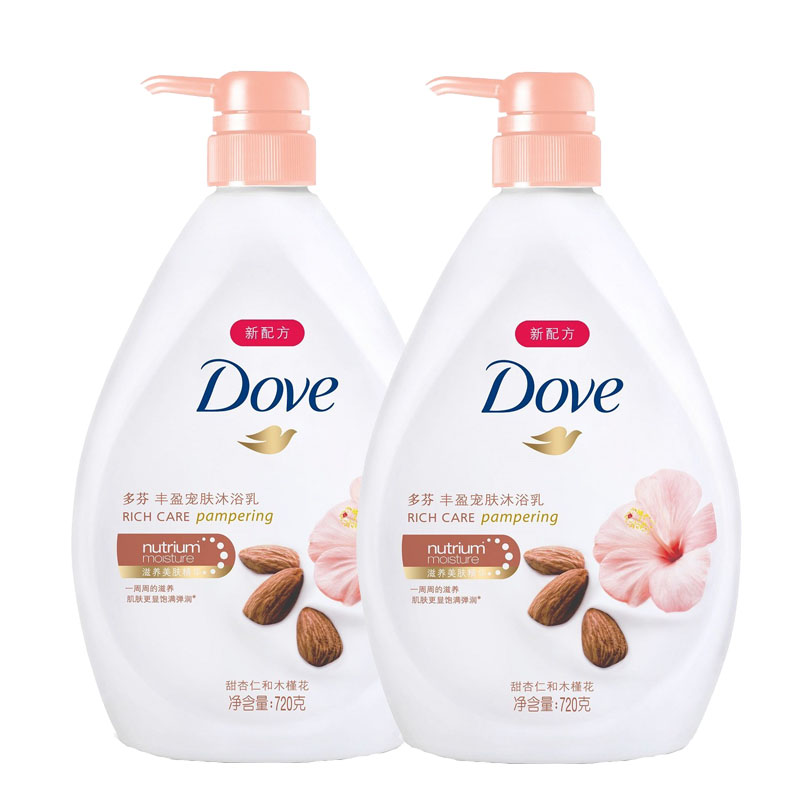 多芬/Dove 丰盈宠肤沐浴乳甜杏仁和木槿花720g*2