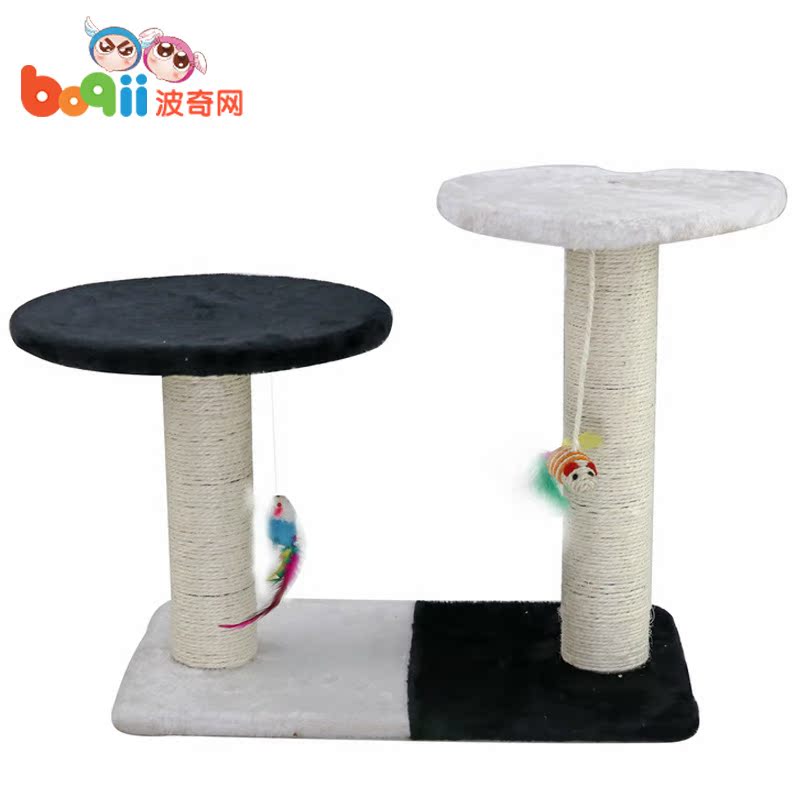 波奇网 宠物猫玩具怡亲精品毛绒剑麻猫爬架猫跳台猫爪板逗猫玩具
