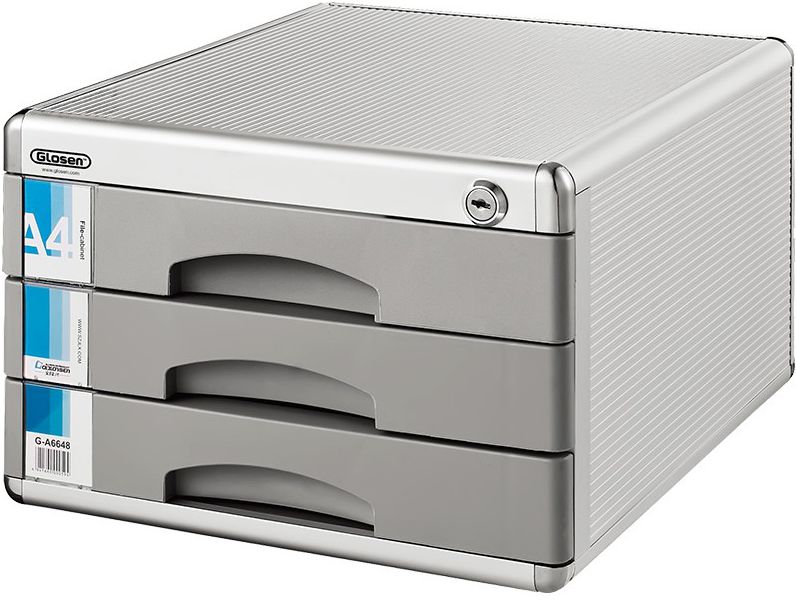 Gold Longxing C6638 Aluminum Alloy Cabinet Desktop Filing Cabinet File Cabinet File Holder 3-layer File Shelf with lock