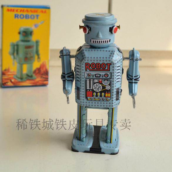Iron City-Traditional retro tin toys Export domestic products Children's holiday gifts Big eye robot discontinued