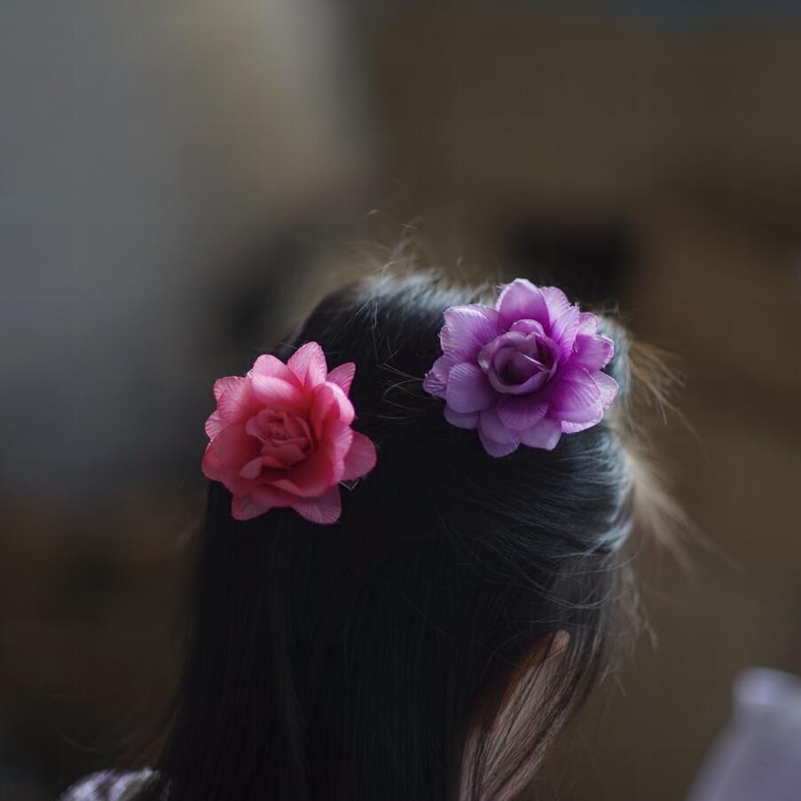 Simulation flower hair clips, full of layers, rich and versatile flower hair accessories, photography, small and fresh