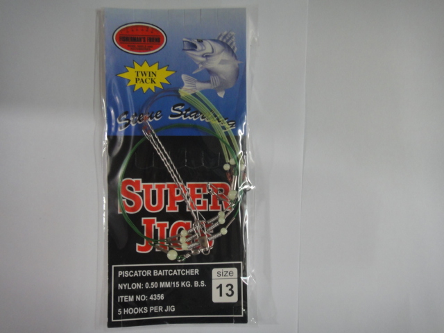 White fruit string hook Boat fishing wire balance hook Sea fishing luminous beads wire string hook 3 hook 4 5 hook 20 pay