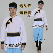Trang phục nam Mông Cổ trang phục múa quốc gia trang phục sân khấu trang phục nam Yangko Quần áo biểu diễn Mông Cổ