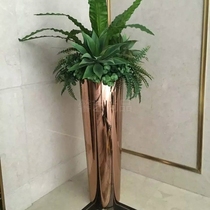 Stainless steel Vase ornaments metal flowerpots conical modern living room floor-to-ceiling gold flower machine customized size