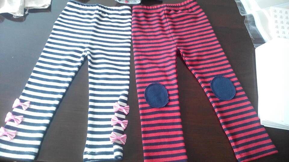 Spring and autumn pure cotton Ajia * owned two-color girl internal lap pants 90-120 hanging card full-elastic long pants baby pants