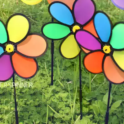 Outdoor camping small flowers windmill dynamic camping colorful children's toys Christmas bunting courtyard kindergarten decoration