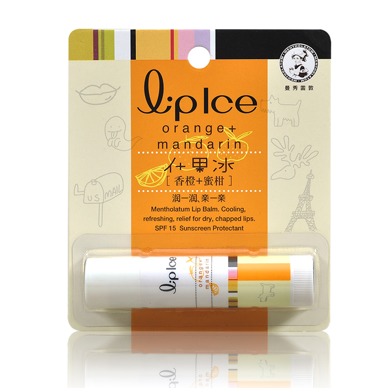 包邮曼秀雷敦什果冰润唇膏 香橙蜜柑 男女保湿滋润补水无色护唇膏