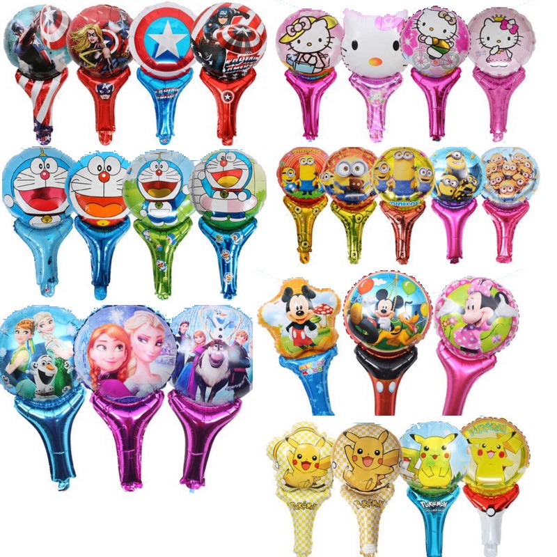 Aluminum Film Holding Stick Cartoon Balloons Baton Bar Refueling Baseball Bassist Wand Children Toys Birthday Party Supplies