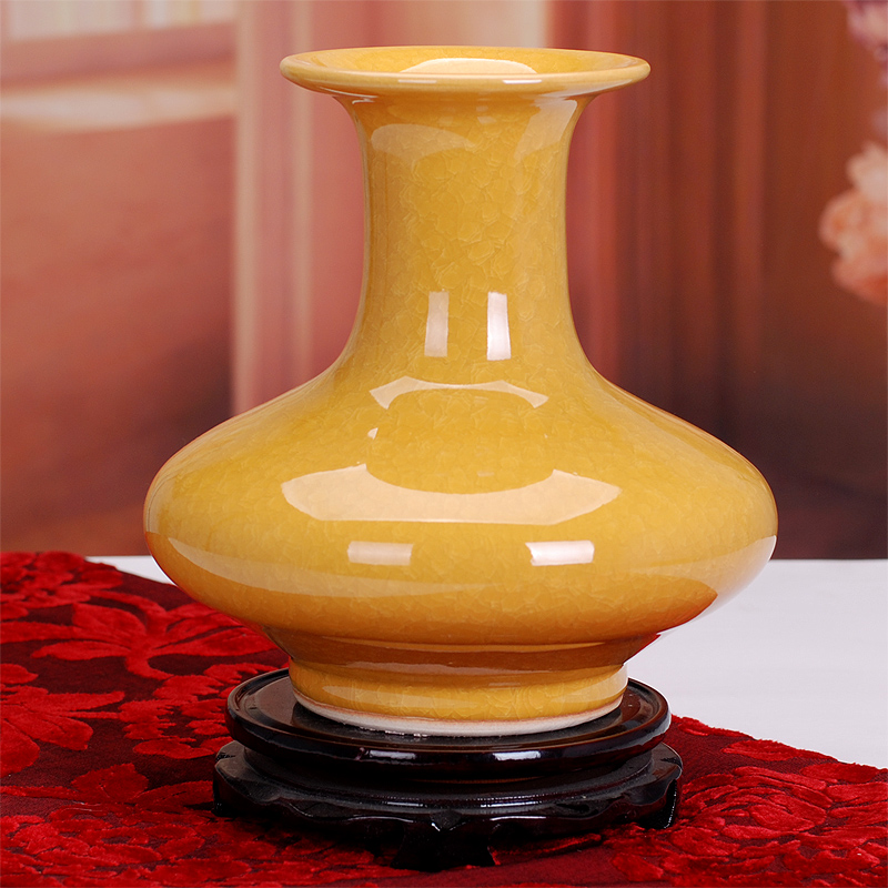 Sitting room 317 jingdezhen ceramic glaze color yellow vase classical decorative home furnishing articles art crafts