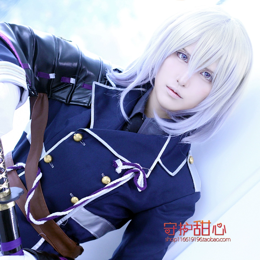 {Sweetheart Home} Miễn phí vận chuyển Touken Ranbu Bone Gourou Toshiro Wakizaka Thu ngân bên trong White Spot Cosplay Wig - Cosplay