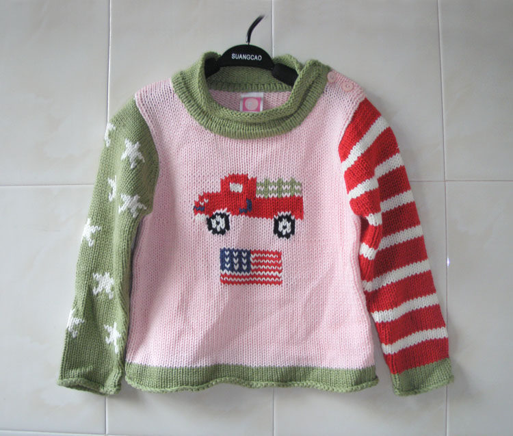 Foreign trade children's clothing girls cotton hand-crocheted sweater pullover knitted sweater spring, autumn and winter 80-95