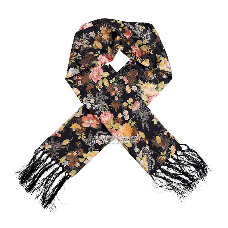 Hibiscus National Essence Sichuan Chengdu Characteristic Ethnic Style Shu Brocade Scarf Shawl Accessories Business Commemorative Gift W-26