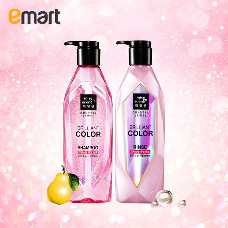 EMART 海外 美妆仙 水晶宝石 锁色 洗发水+护发素 套装 600ml*2