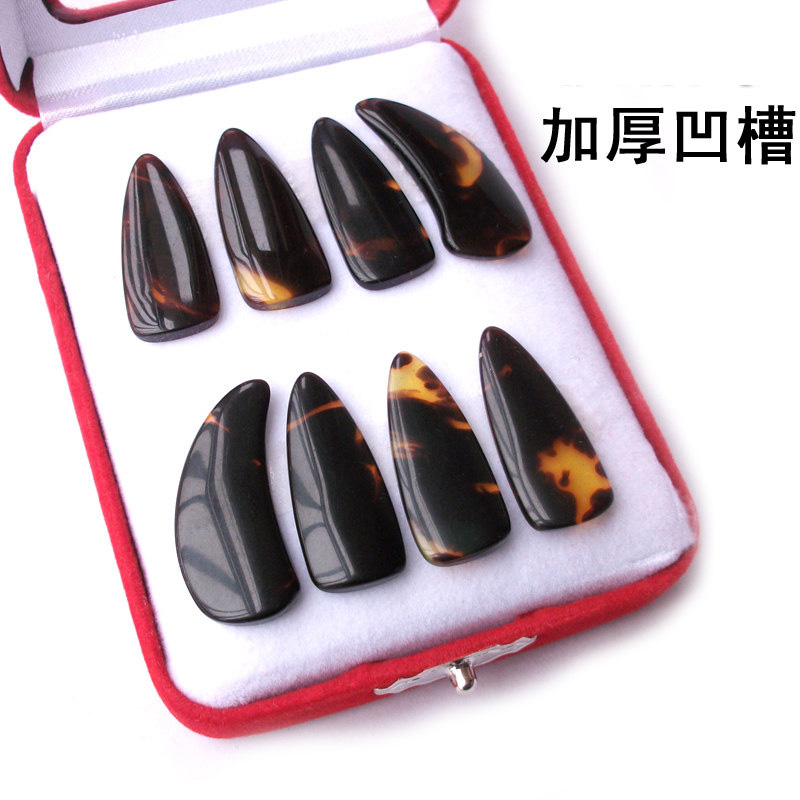 Bi Fan professional imitation natural Guzheng nail groove thickened adult children's eight pieces of large, medium and small send tape