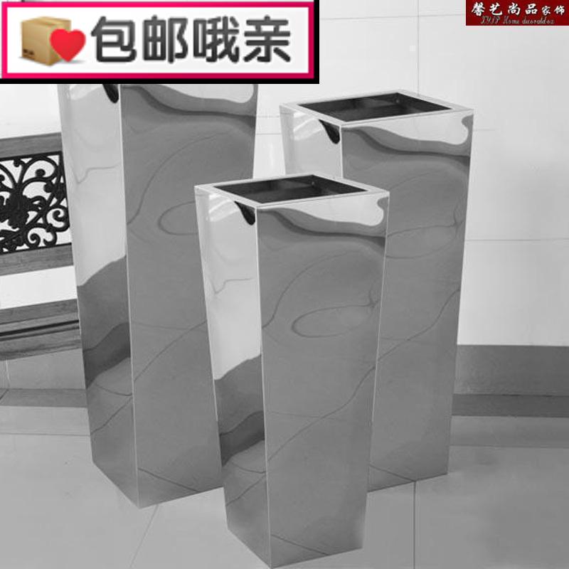 Stainless steel vase ornaments Ultra-luxury floor-to-ceiling metal flower buckets Large flower utensils Hotel stores Can be electroplated in color