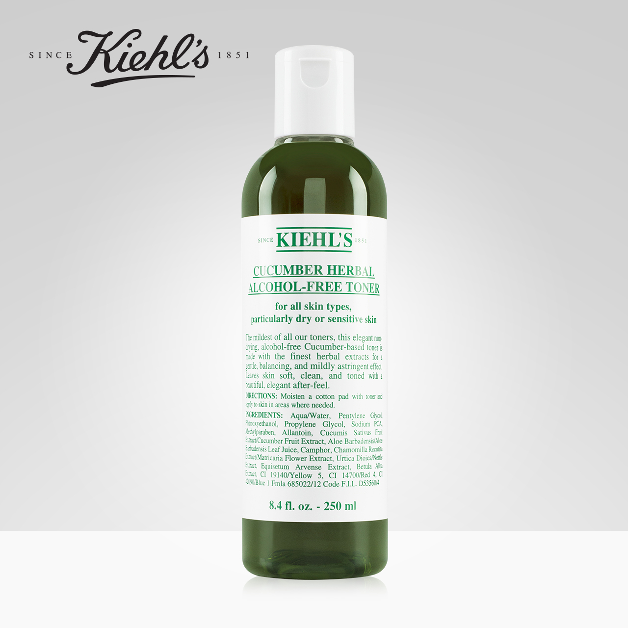 Kiehl's科颜氏黄瓜植物精华爽肤水250ml小黄瓜水 调节水油平衡