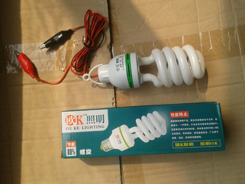 12V energy-saving lamp stall night market low voltage battery battery snack stall dedicated 30 three-level Euro K semi-spiral type