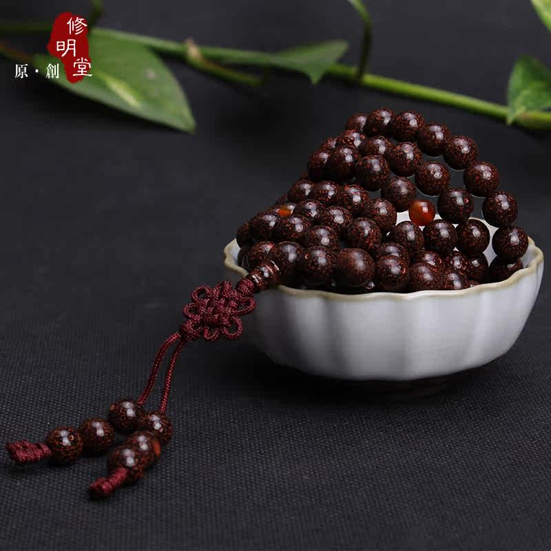 修明堂 开光精品铁胆菩提 8mm108菩提子佛珠念珠手串手链礼物链