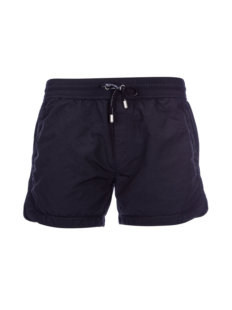 Dolce&Gabbana 黑色抽绳松紧腰短裤