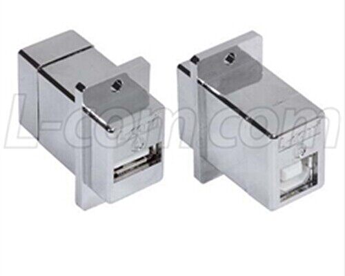 L-com Fully Shielded Metal Panel is installed USB Connector A-Port ECF504-UABS