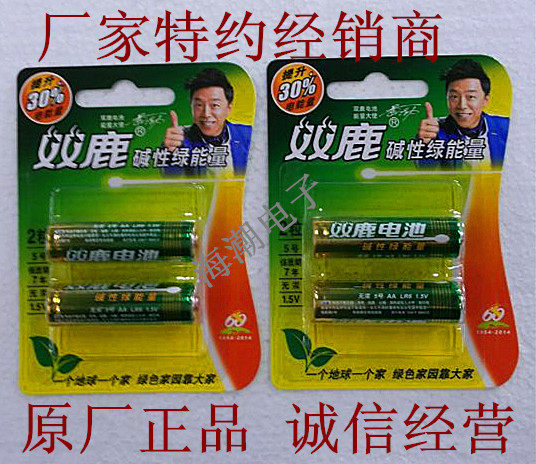 Double Deer 5 Green Energy Alkaline Batteries 2 Festival Carload AA LR6 1 5V volt mercury-free dry cell