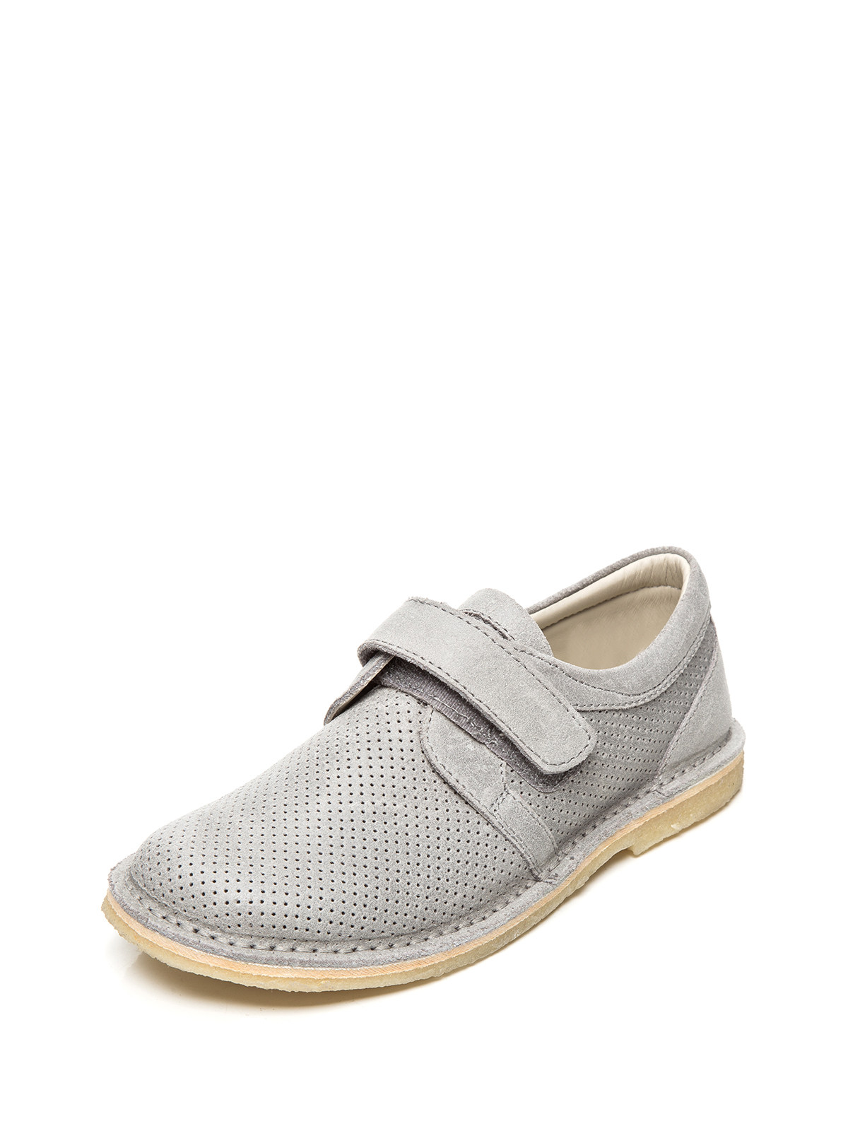 Dolce&Gabbana 灰色魔术贴冲孔平底鞋