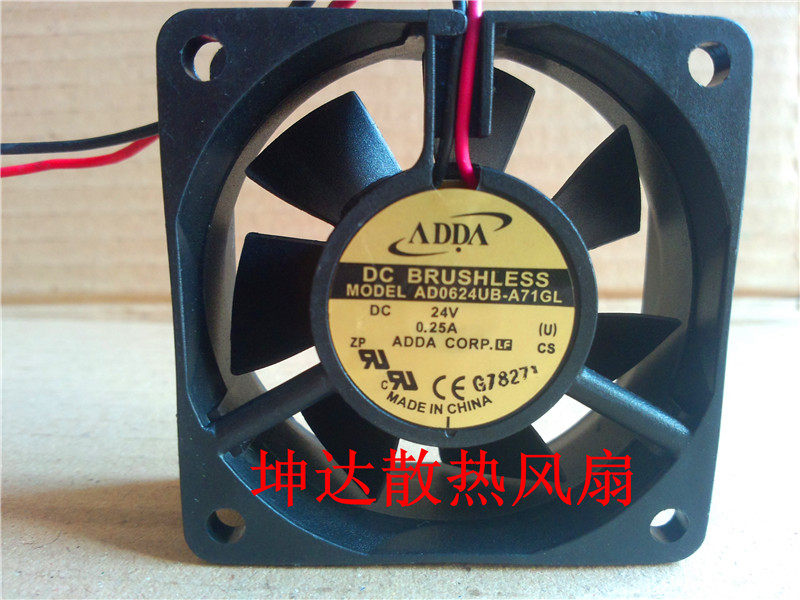 Originally installed ADDA 6025 24V AD0624UB-A71GL A72GL A72GL 73GL 6 cm Fan