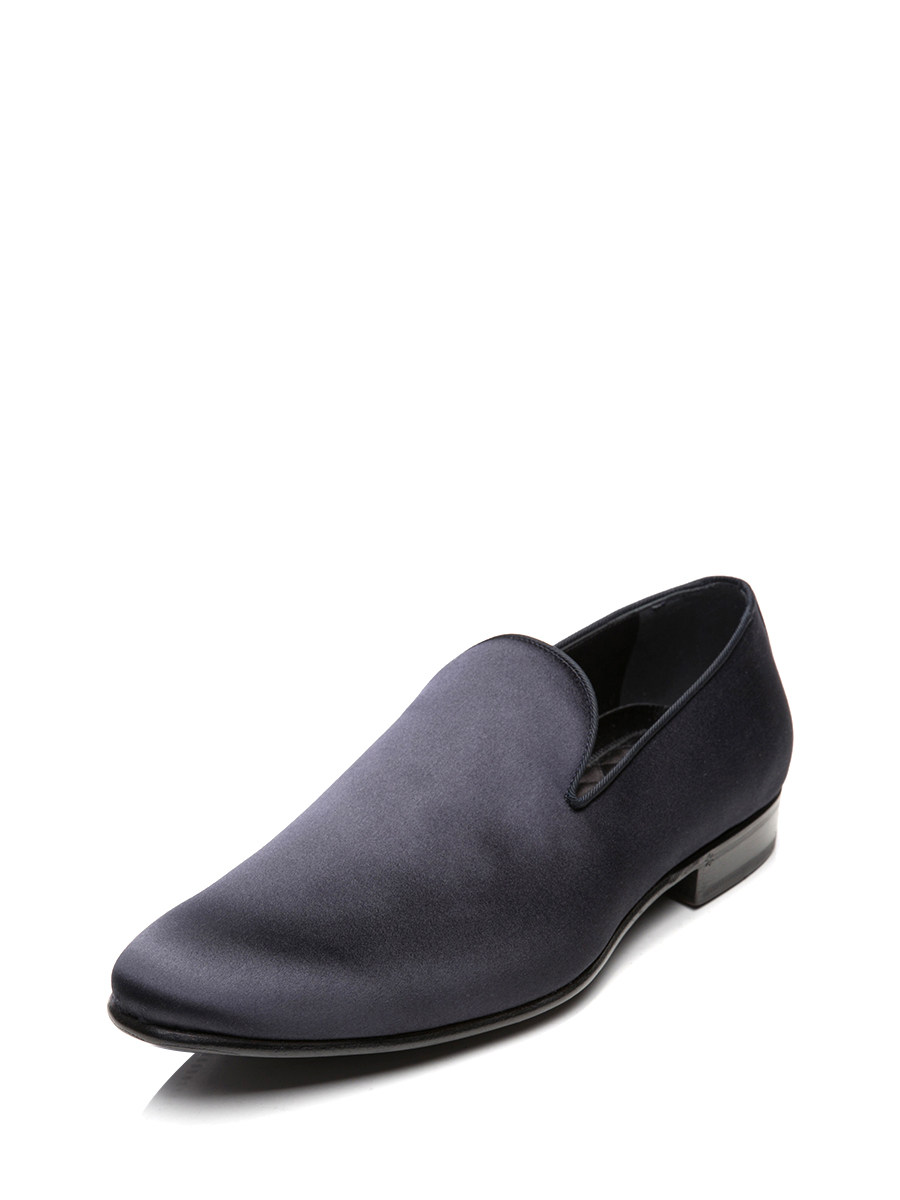 Dolce&Gabbana 藏蓝色缎面低跟便鞋